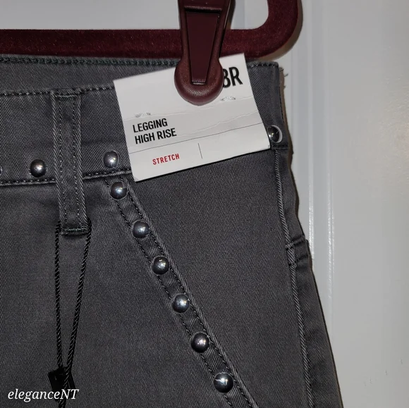 Express High Rise Studded Gray Legging Jeans Sz: 18 NWT - Picture 3 of 6